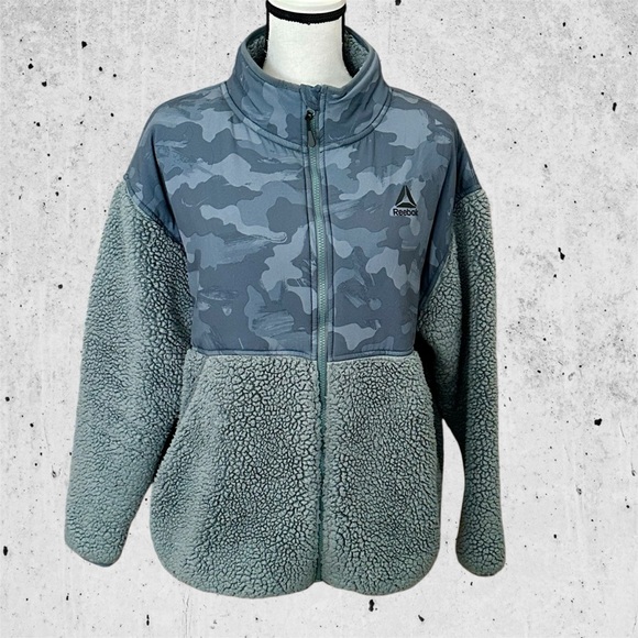 EUC! REEBOK WOMENS FAUX SHERPA JACKET - Picture 5 of 7